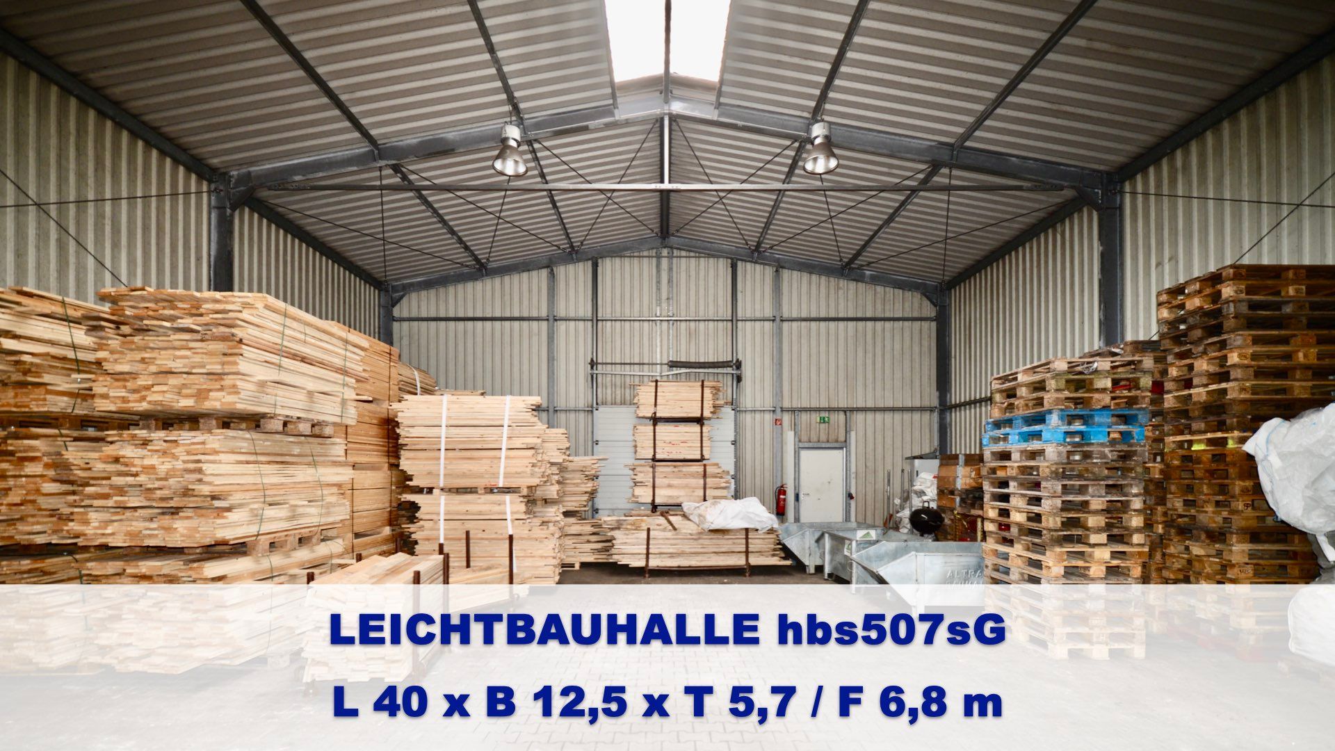 Wiederverwendbare feuerverzinkte Stahlhallen-Tragkonstruktion einer HALTEC- Leichtbauhalle