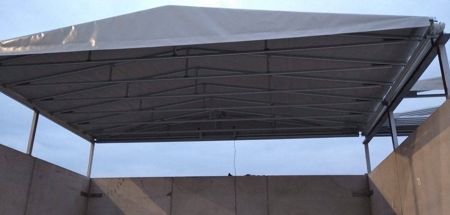 Silo-Überdachung, Schiebedach