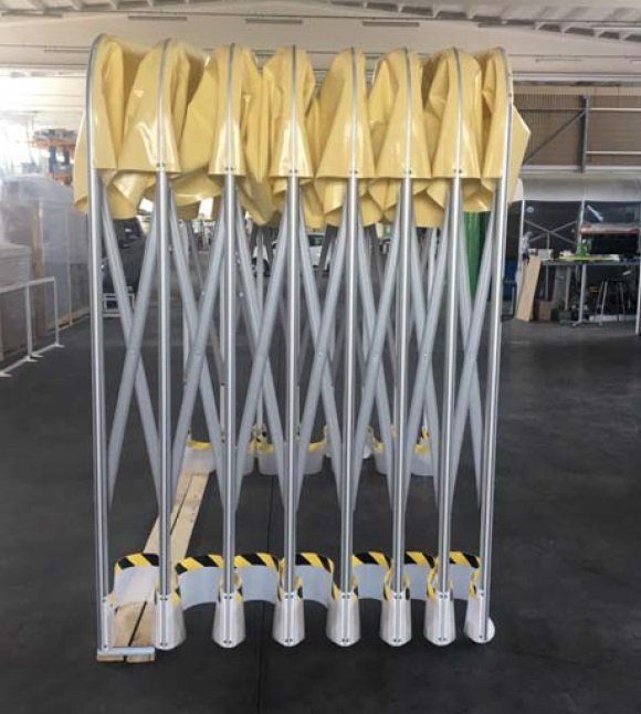 Warte-Tunnel, faltbar, rollbar