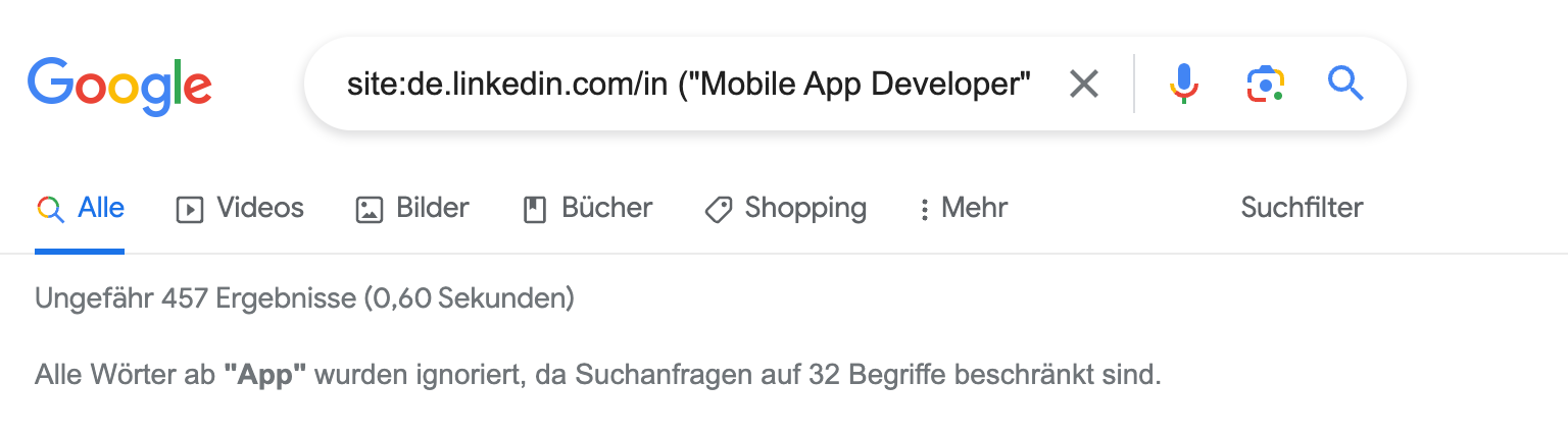 Bild zeigt Google X-Ray Suche