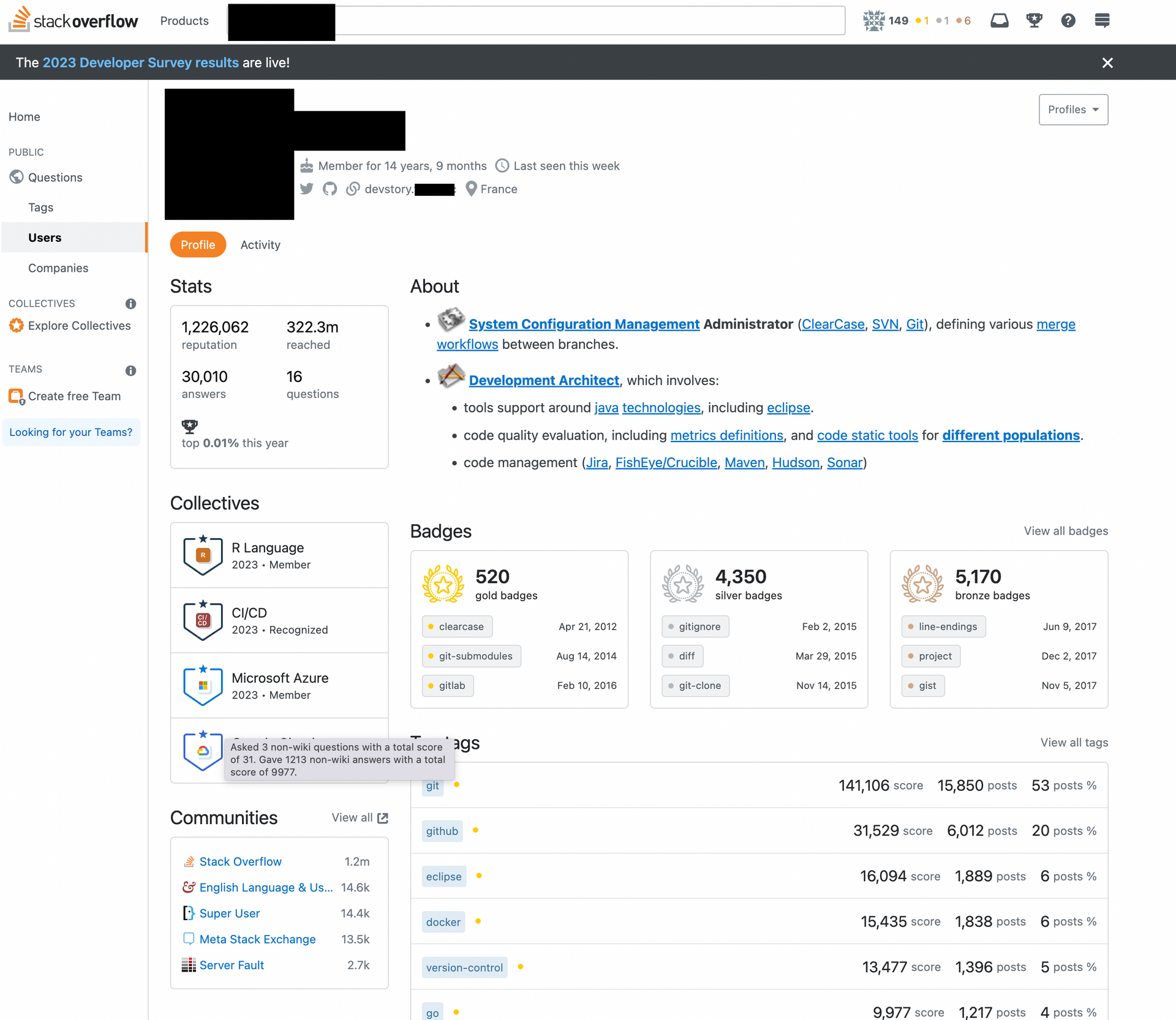 Stack Overflow Profilübersicht - relevante Informationen für den Recruiter