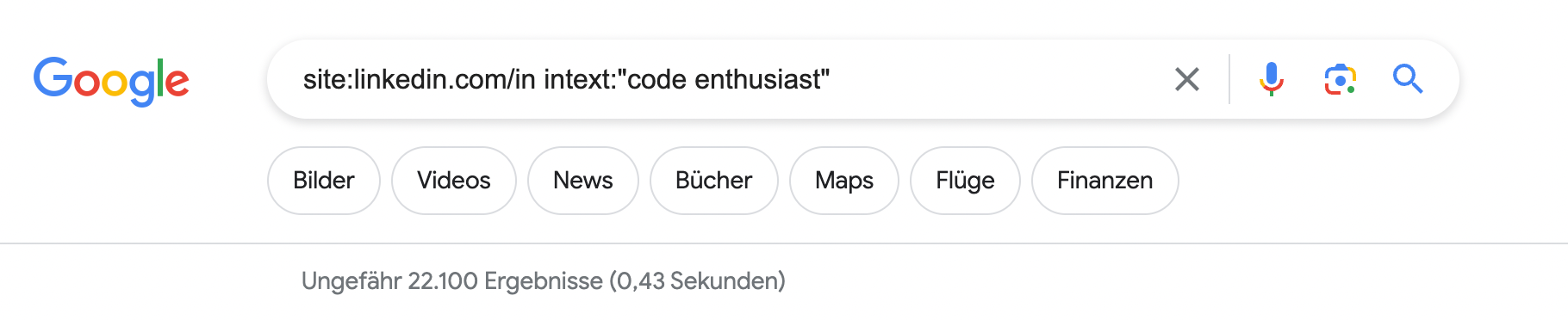 X-Ray Suche mit intext Operator