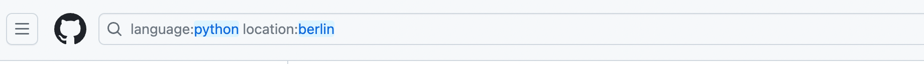 Kandidatensuche Github nach Ort und Programmiersprache