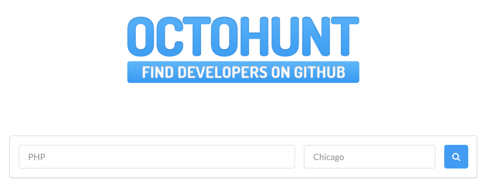 Beispiel Github Suche via Octohunt