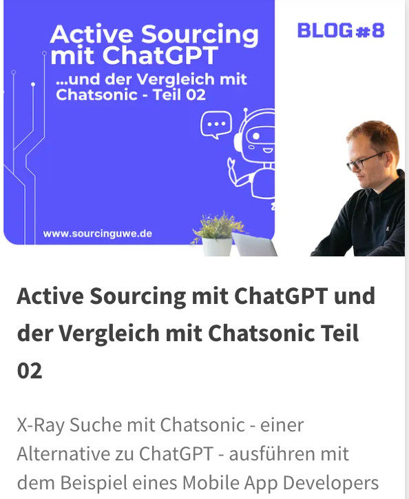 Chatsonic Suche mit Active Sourcing