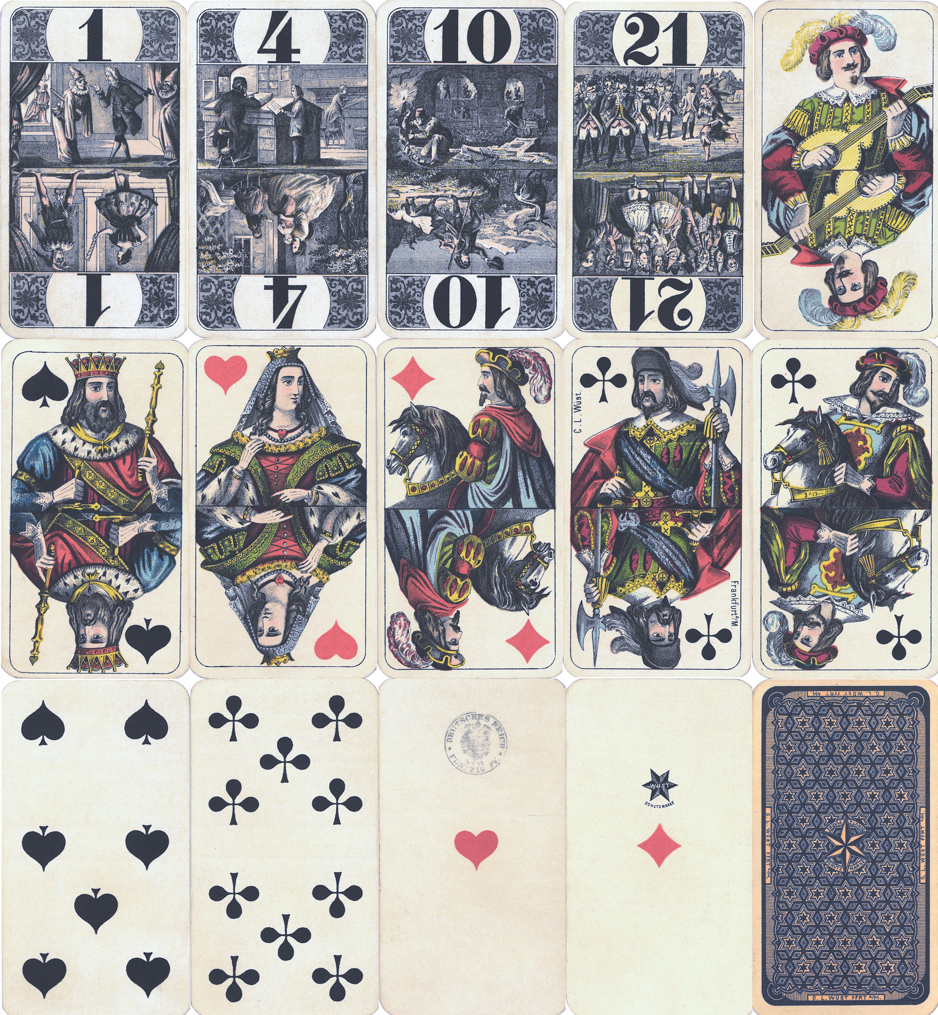 Wüst Altenburger ASS Cego alte Spielkarten Tarok, Tarock Tarot Bourgeoise