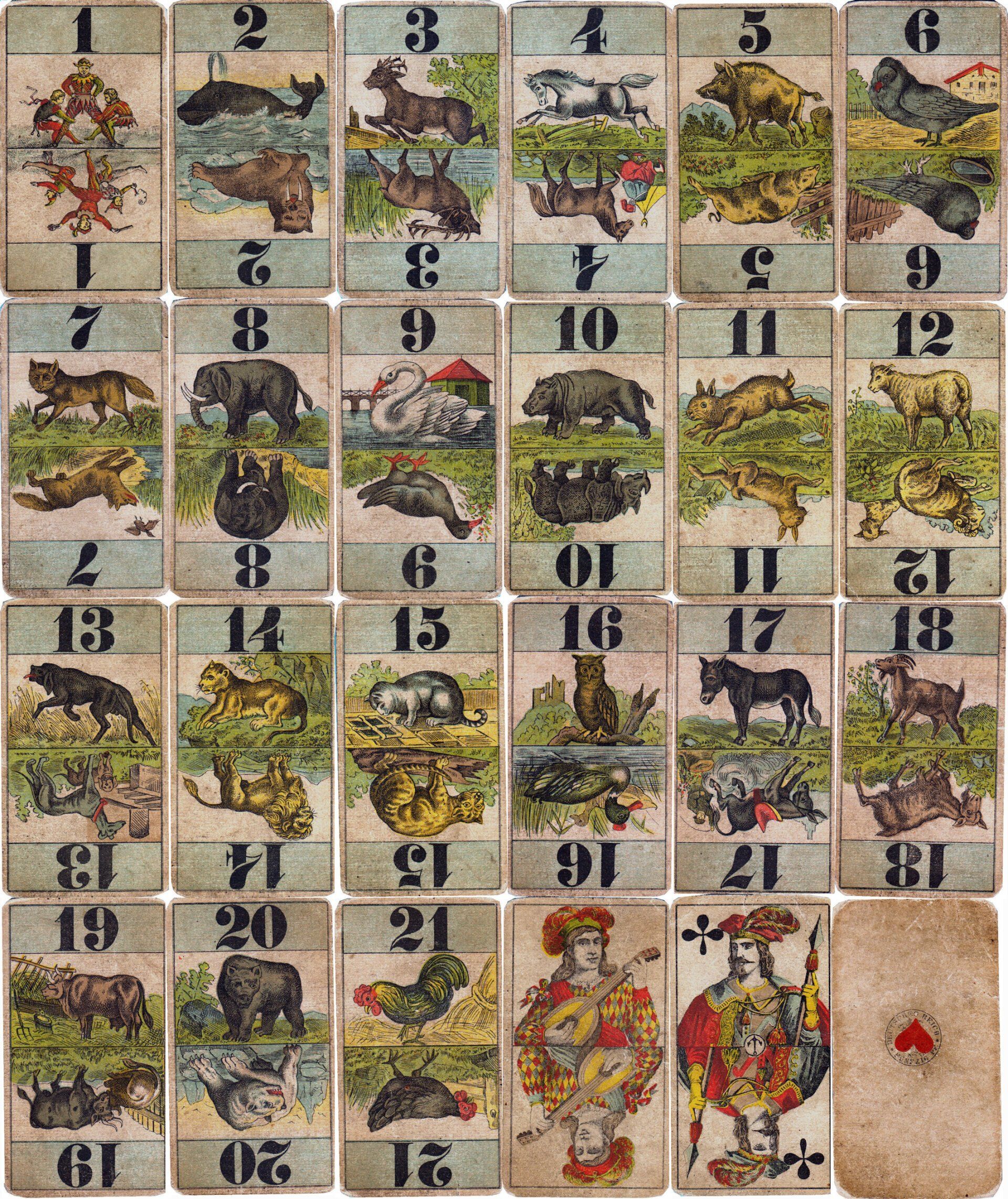 Frommann und Morian Tiertarock Cego alte Spielkarten Tarok, Tarock Tarot