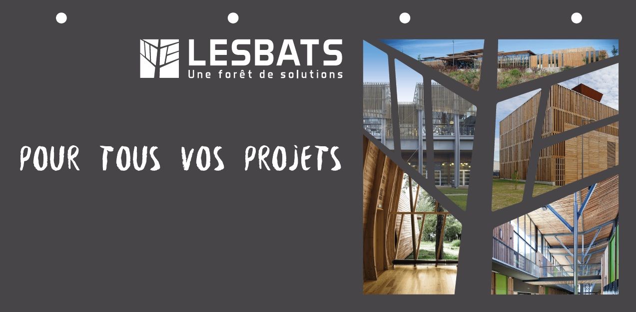 La plaquette projets d'architecture de la scierie LESBATS, leader français du sciage et de la transformation du pin maritime