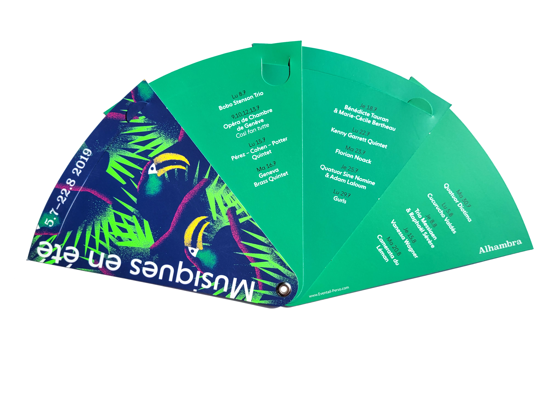 Éventail publicitaire personnalisé en carton pliable recyclable - musique en été