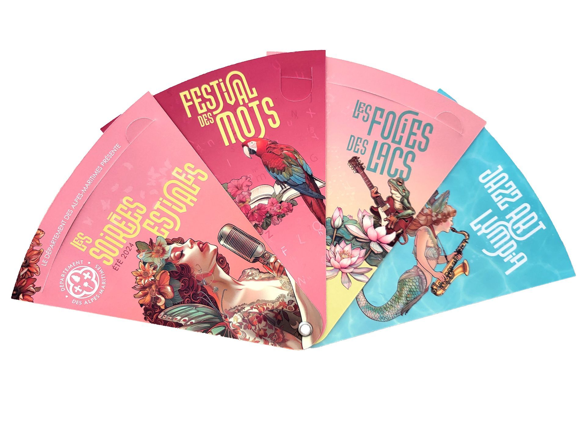 Éventail publicitaire personnalisé en carton pliable recyclable - Alpes Maritimes