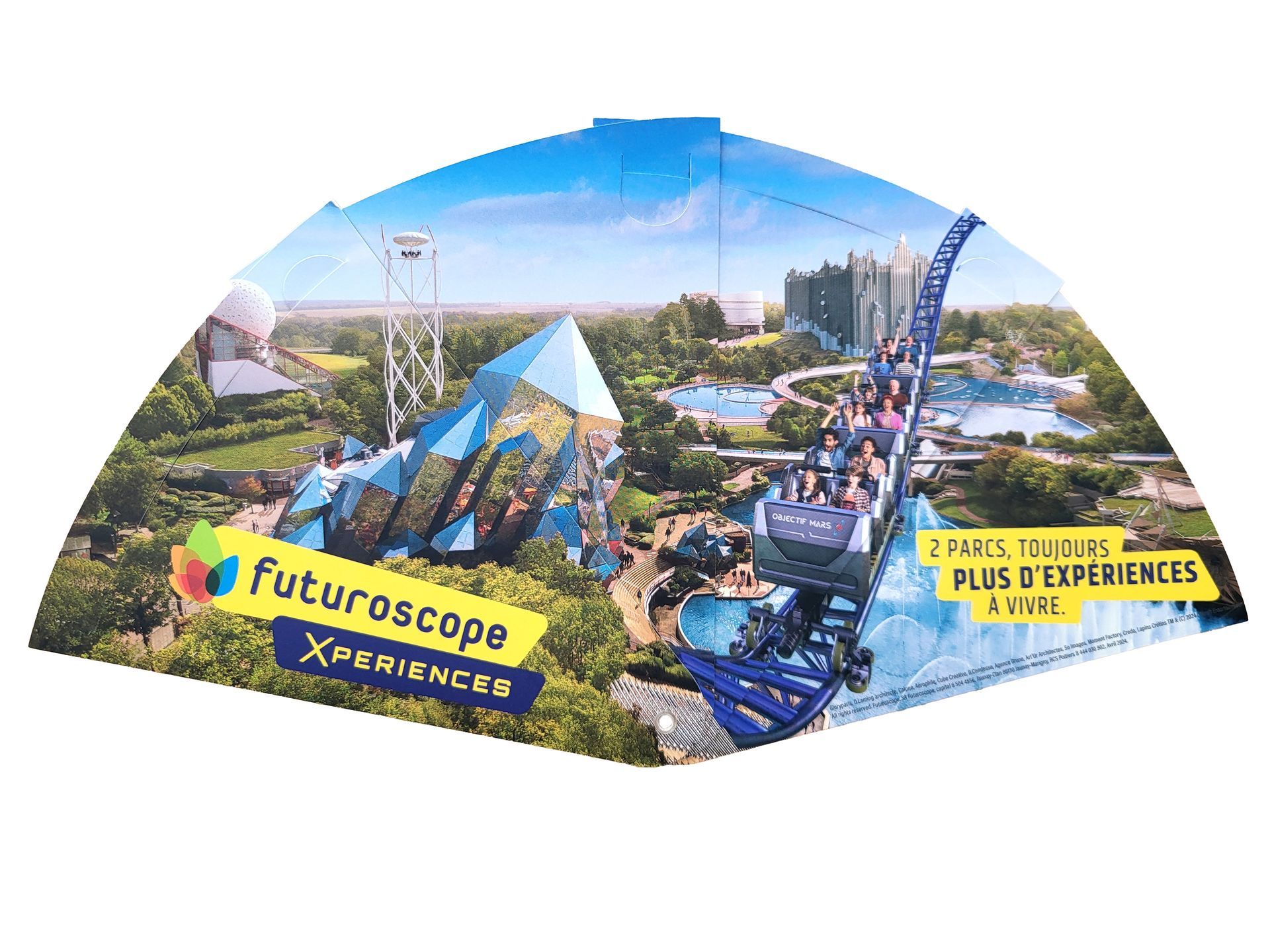 Éventail publicitaire personnalisé en carton pliable recyclable - Futuroscope