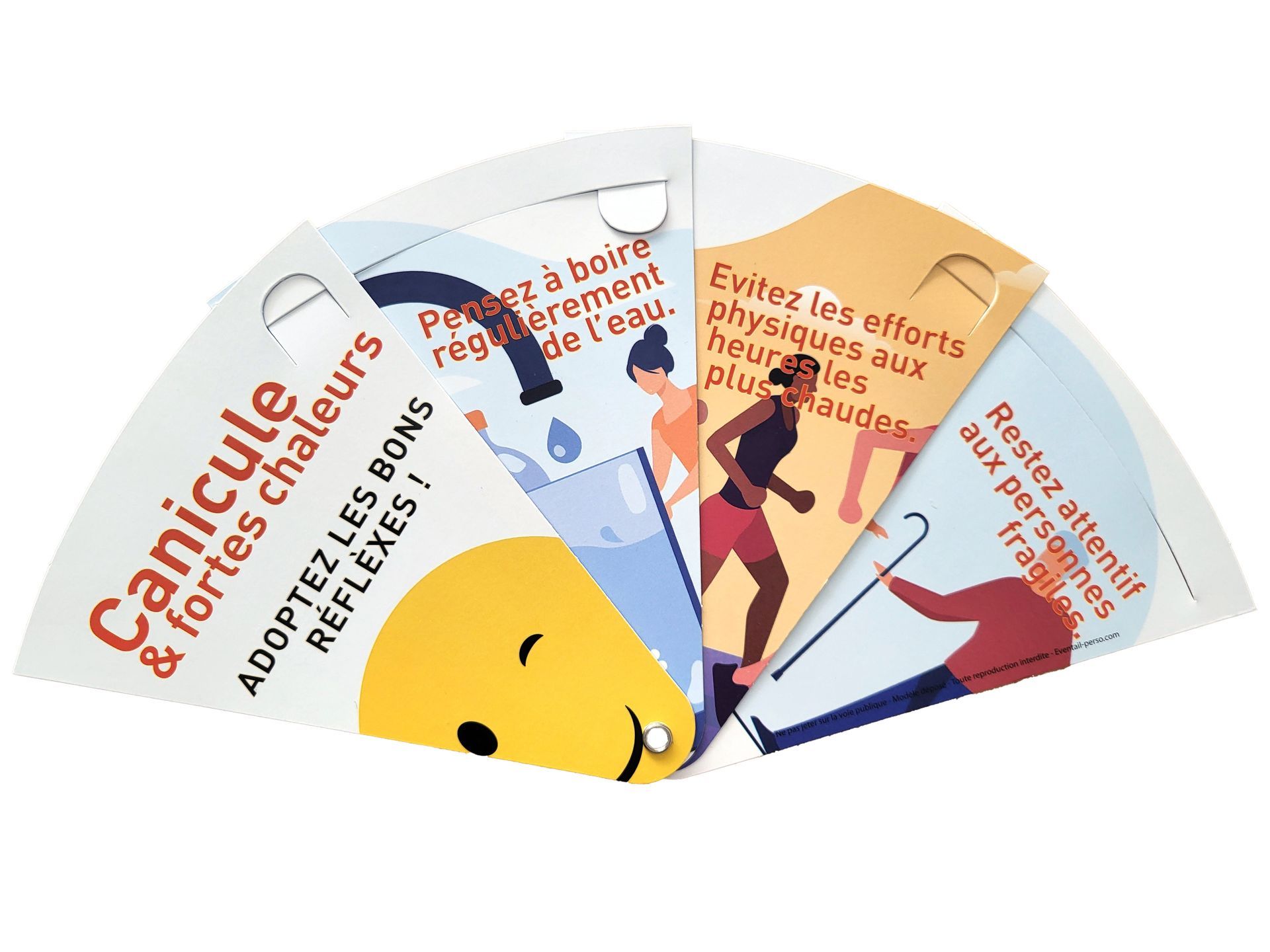 Eventail pliable personnalisable carton recyclable canicule