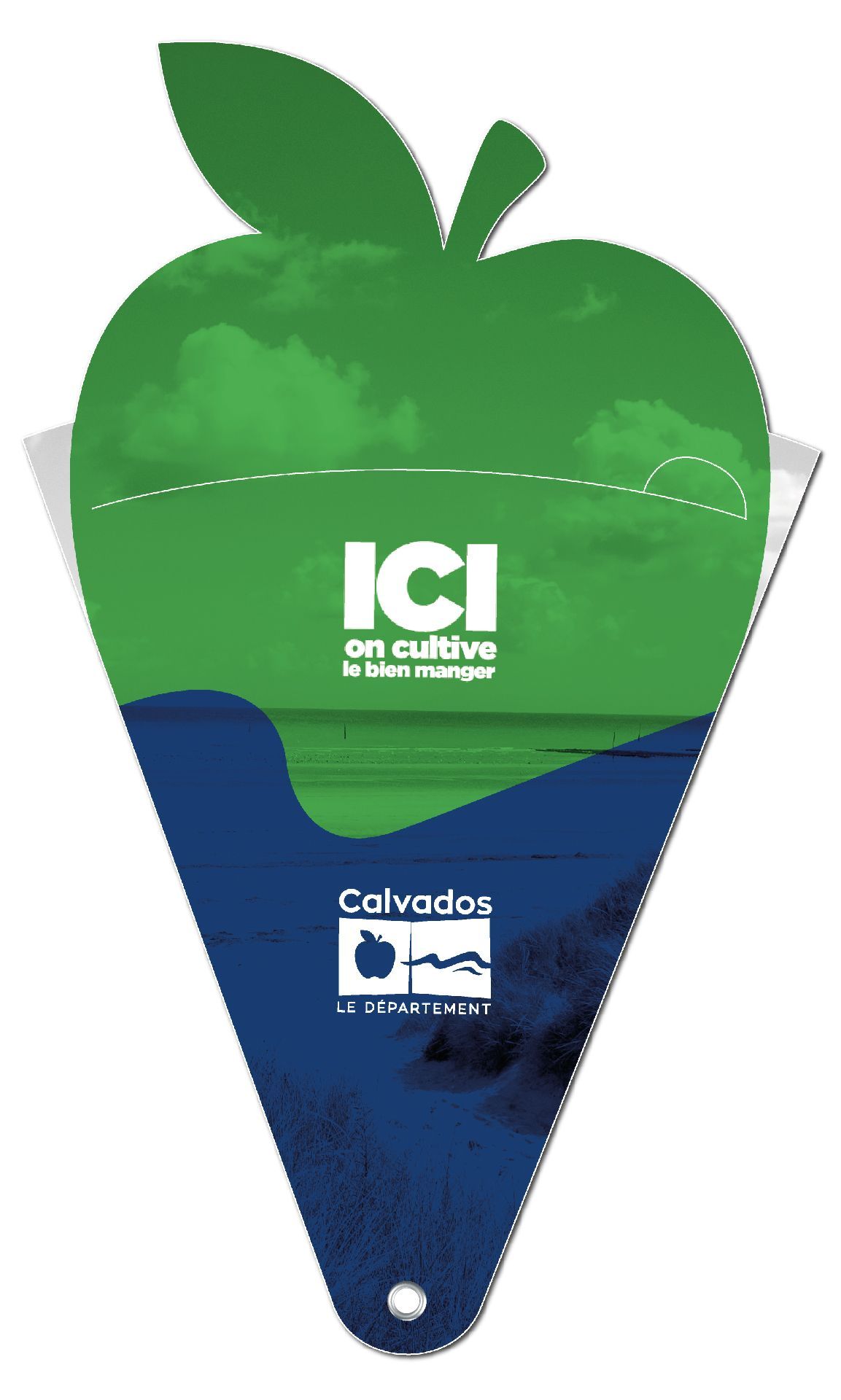 Éventail publicitaire personnalisé en carton pliable recyclable - Pomme Région Calvados recette cuisine plié