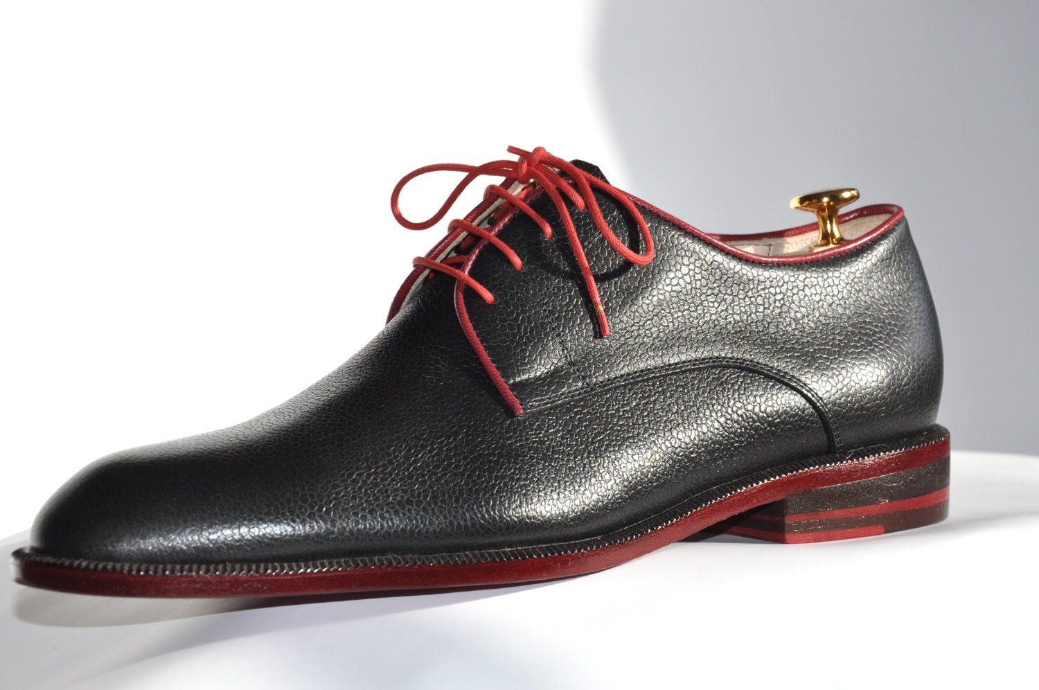 Herrenmaßschuhe #111 mit roter Paspel und Sohle-ZARINI