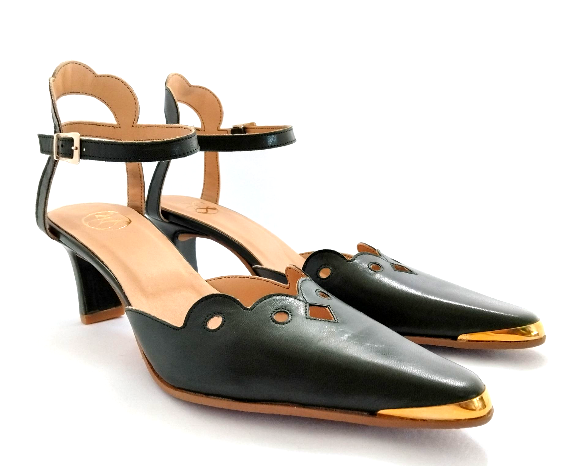 spitze grüne Damenschuhe als Unikat-ZARINI