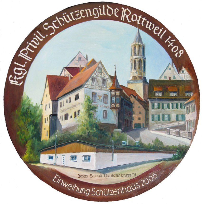 Tafel zur Einweihung des Schützenhauses 2006 Tafel zur Einweihung