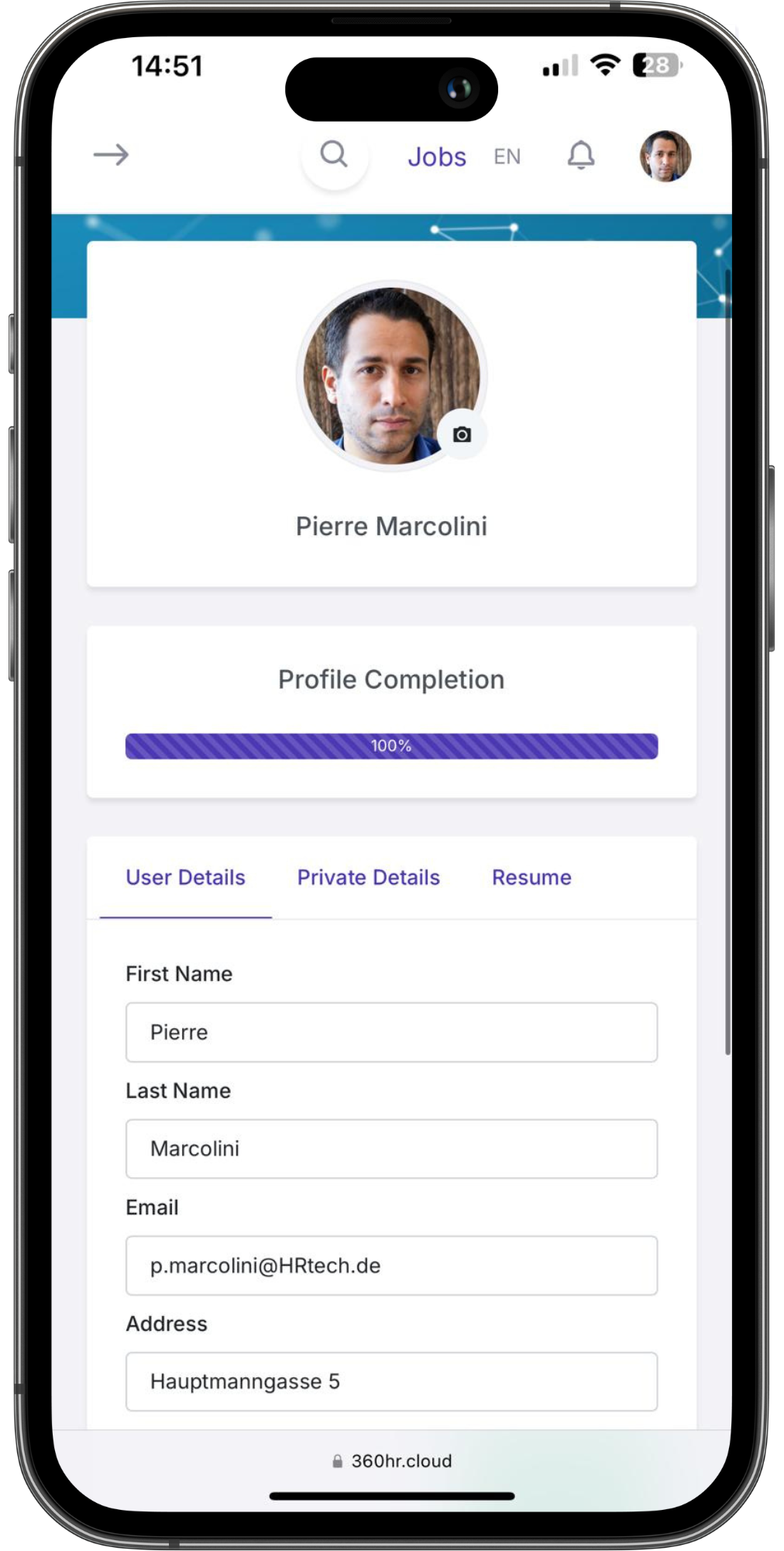 360HR: Ihre benutzerfreundliche HR-Software zur Optimierung der Personalverwaltung. Intuitives Interface, fortschrittliche Funktionen, Effizienzsteigerung garantiert. Ein modernes, benutzerfreundliches Interface von 360HR, das die fortschrittlichen Funktionen und Werkzeuge zur Personalverwaltung hervorhebt.