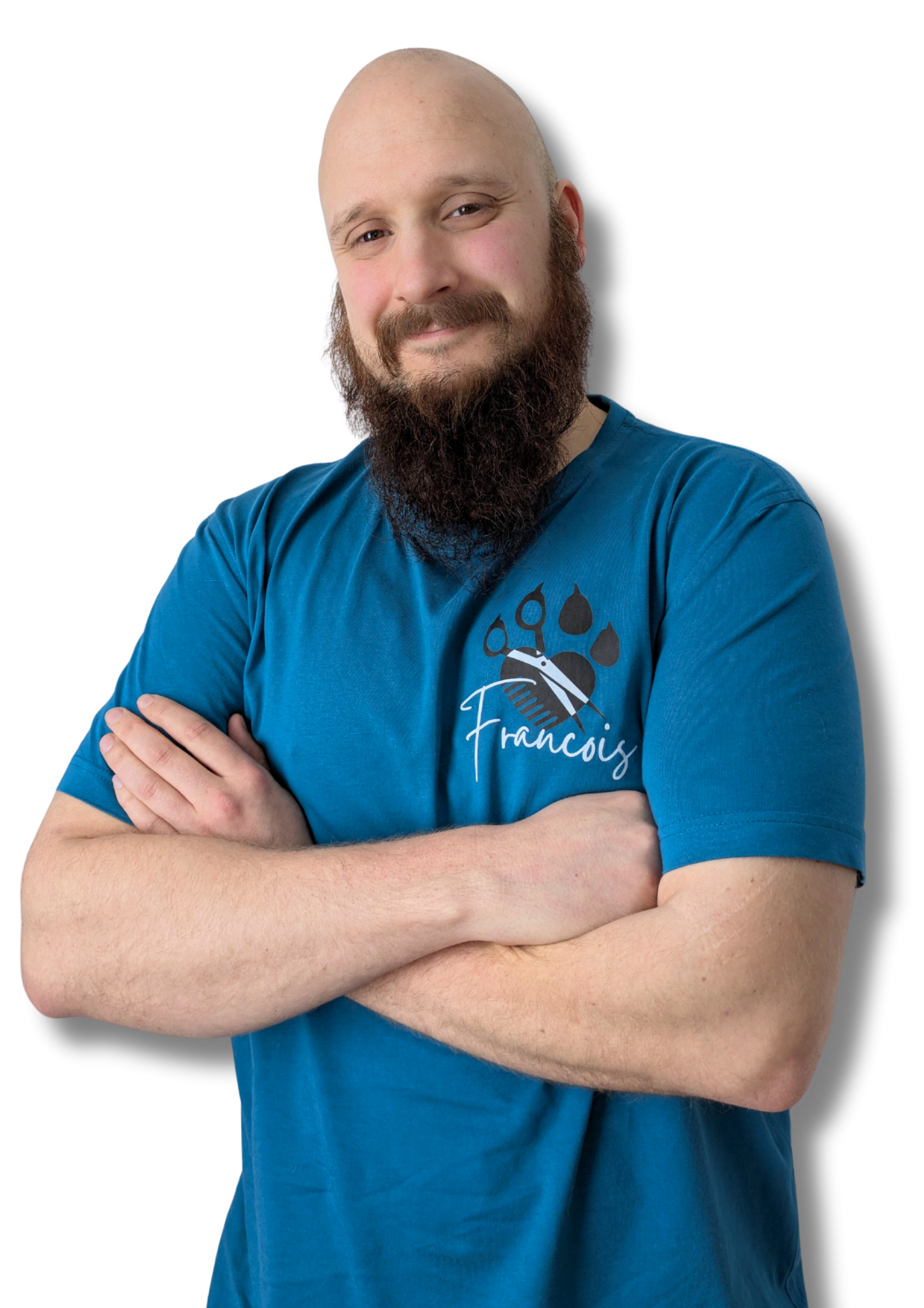 Hundefriseur Claude Francois mit seiner Hündin Susi