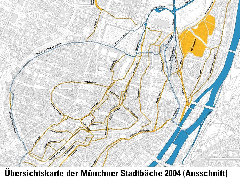 Pesenbach in der Isarvorstadt, links die Gaststätte Pechgarten Pesenbach in der Isarvorstadt, links die Gaststätte Pechgarten