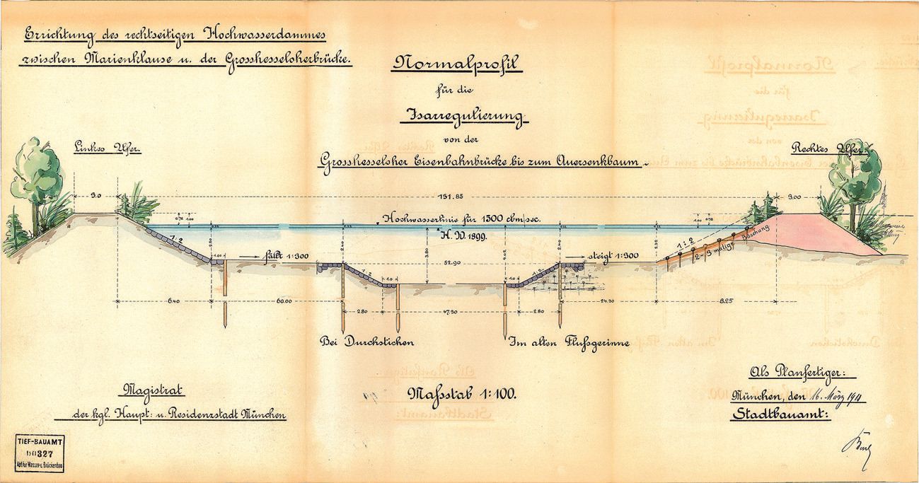 Schadenskarte der Münchner Altstadt, Januar 1946 Schadenskarte der Münchner Altstadt, Januar 1946