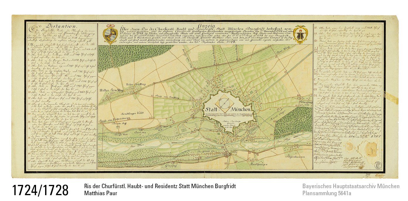 1724 Stadtplan Burgfriedensbereich Matthias Paur 1724 Stadtplan Burgfrieden Matthias Paur