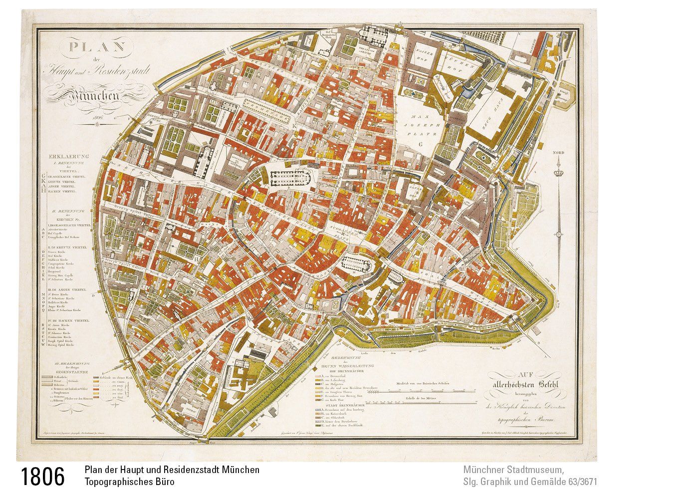 1806 Stadtplan München Topographisches Büro 1806 Stadtplan München Topographisches Büro