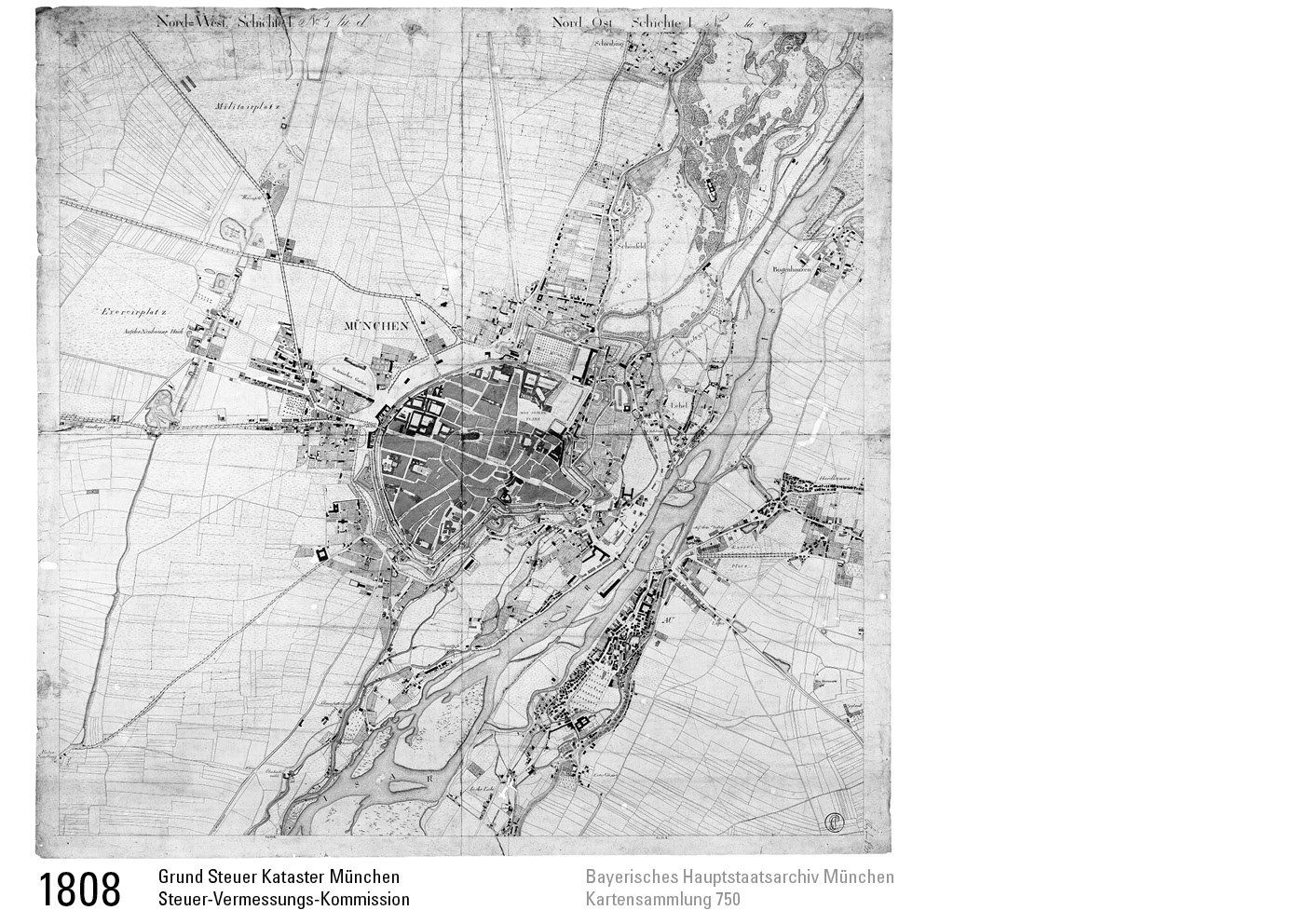 1808 Grundsteuer München Steuer-Vermessungs-Kommission 1808 Grundsteuer München