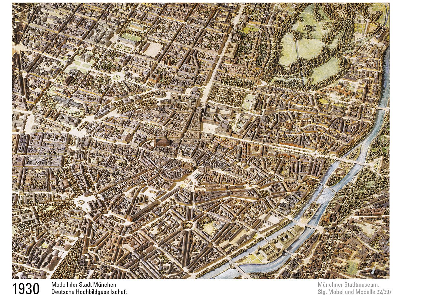Stadtmodell 1930 München deutsche Hochbildgesellschaft Stadtmodell 1930 München