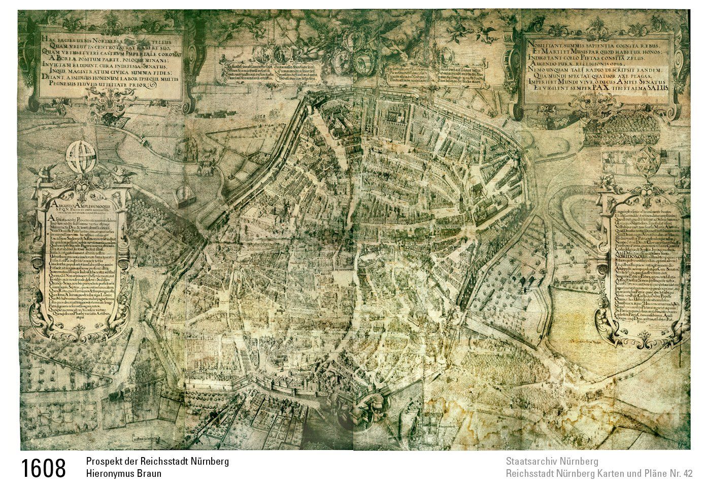 Prospekt der Reichsstadt Nürnberg Hieronymus Braun 1608 Prospekt der Reichsstadt Nürnberg 1608
