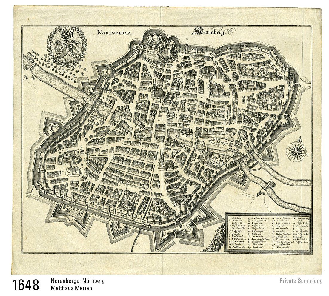 1648 Nürnberg Norenberga Matthäus Merian 1648 Nürnberg Norenberga