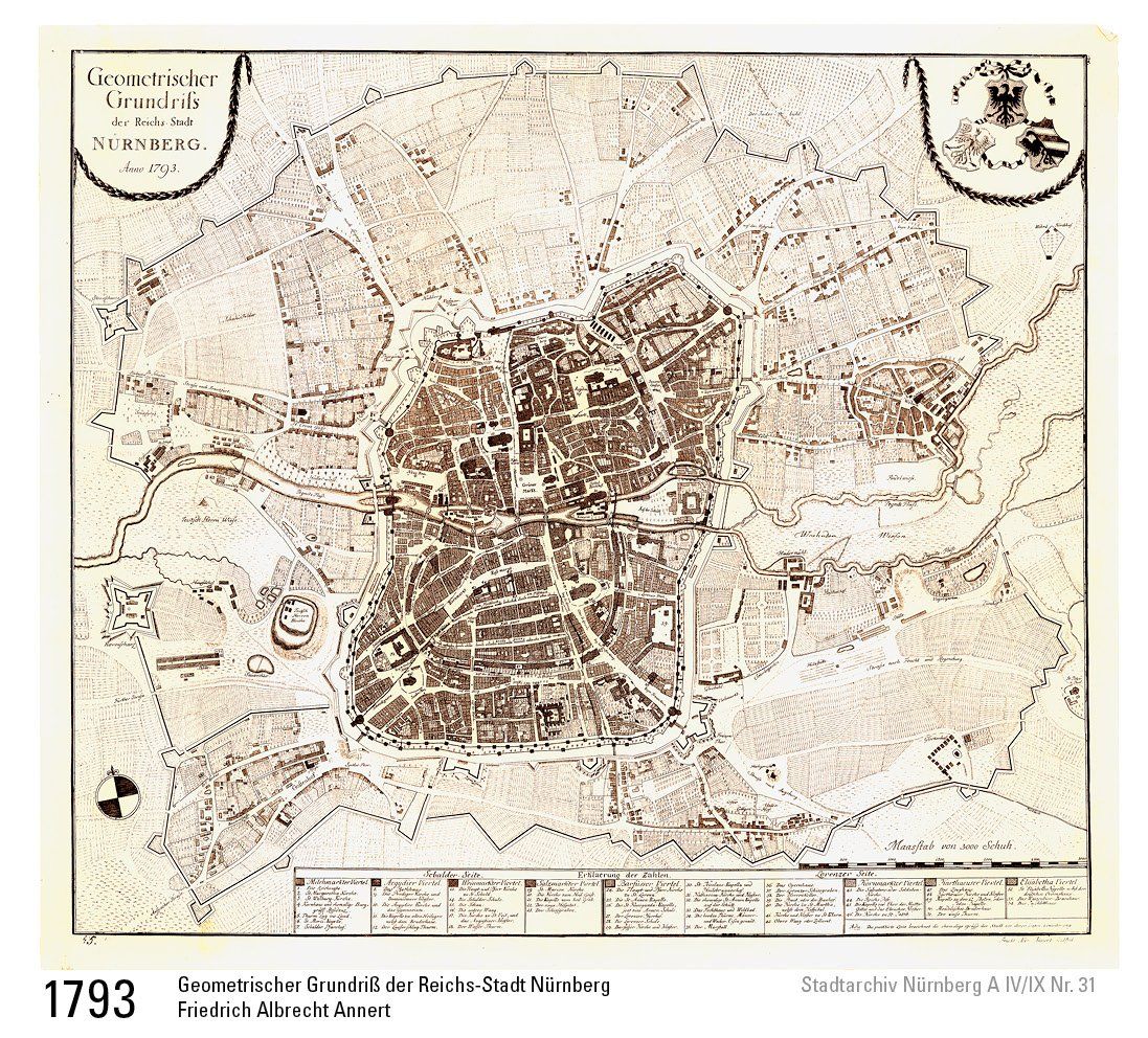 Grundriss der Reichsstadt Nürnberg Albrecht Annert 1793 Stadtarchiv Nürnberg Grundriss der Reichsstadt Nürnberg