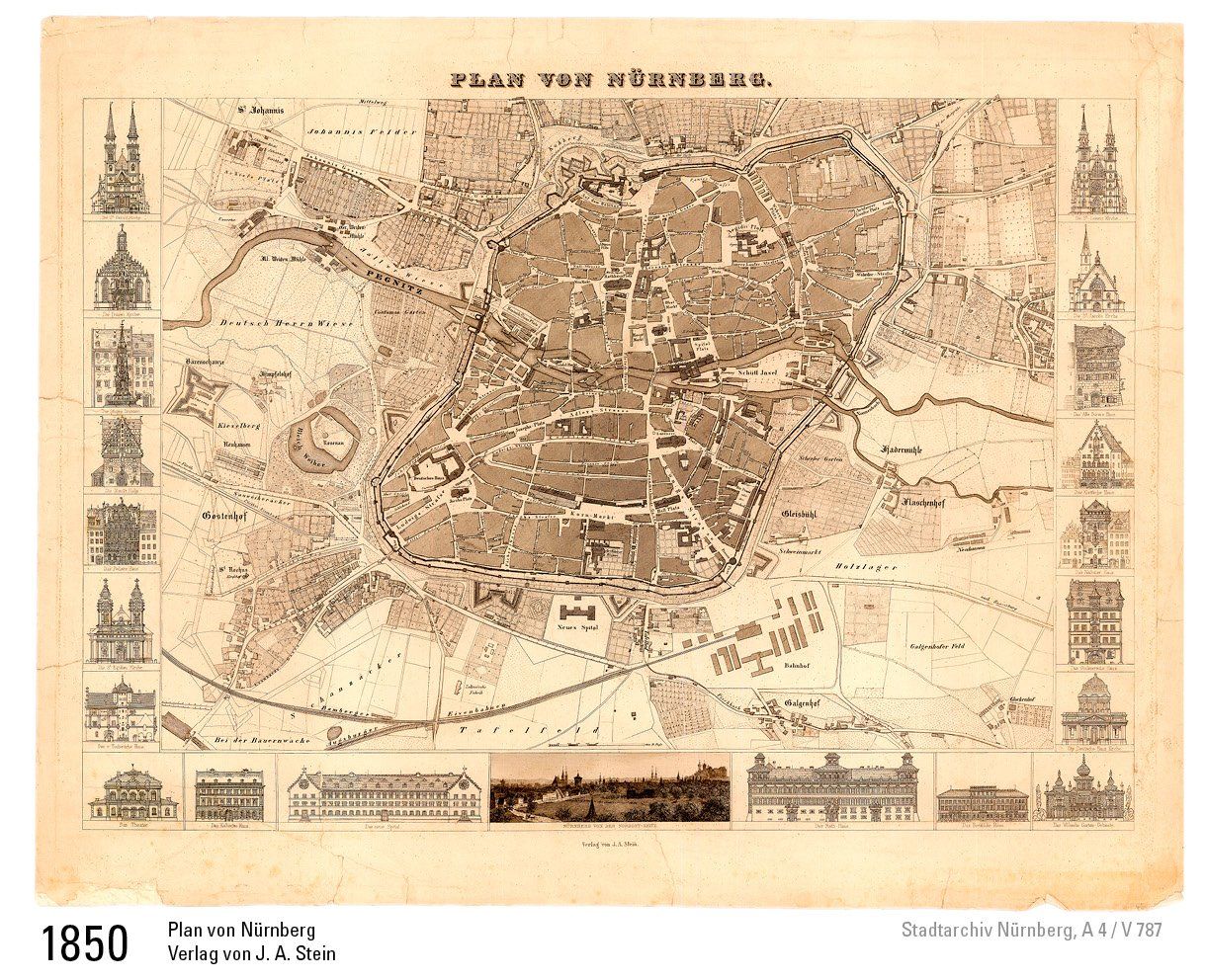 1850 Plan von Nürnberg Stadtarchiv Nürnberg 1850 Plan von Nürnberg