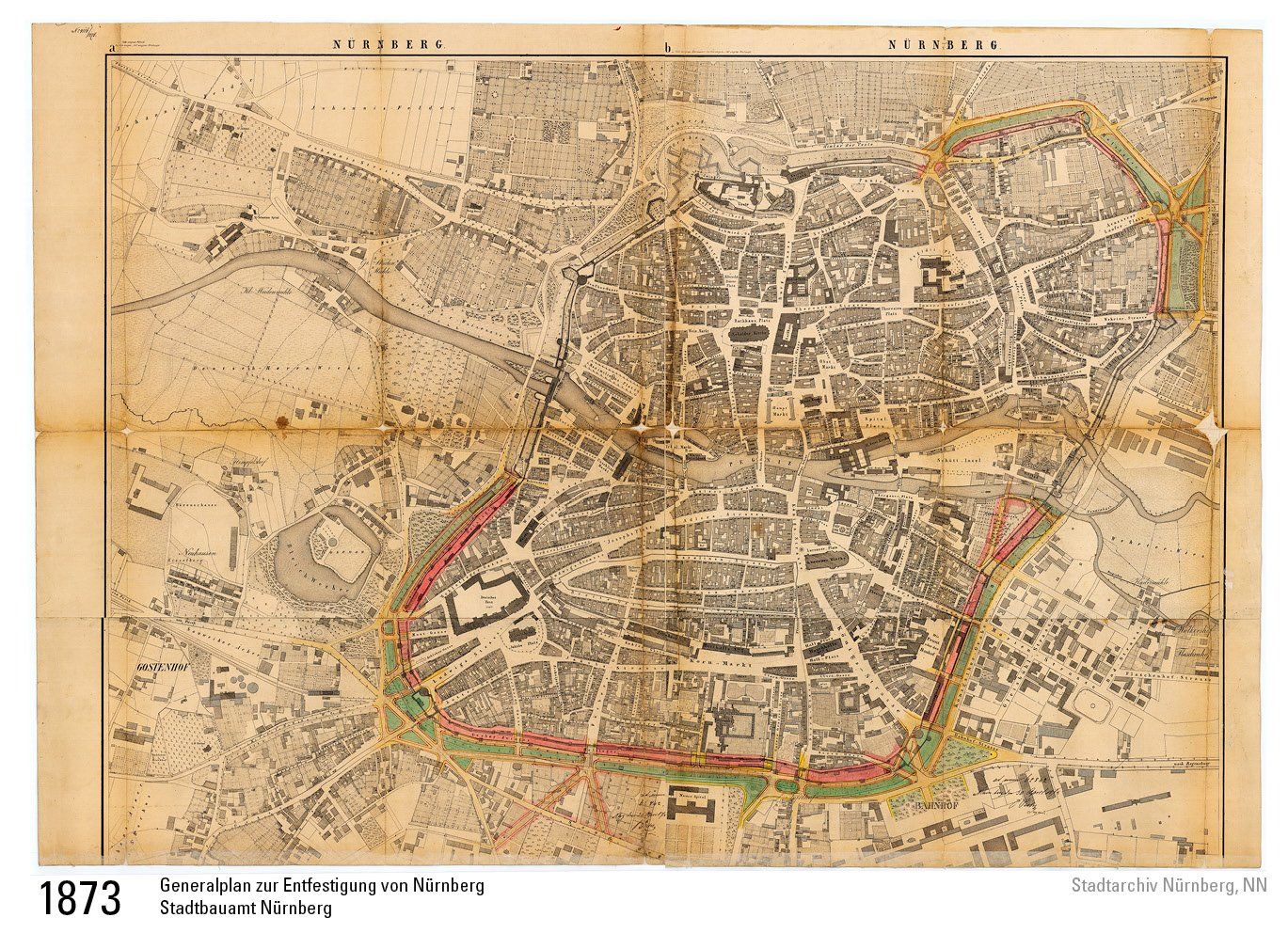 1873 Plan von Nürnberg Entfestigung Stadtarchiv Nürnberg 1873 Plan von Nürnberg Entfestigung
