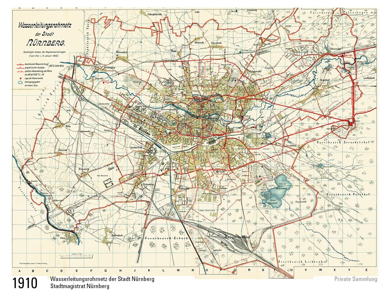 1910 Wasserleitungsplan Nürnberg 1910 Wasserleitungsplan Nürnberg