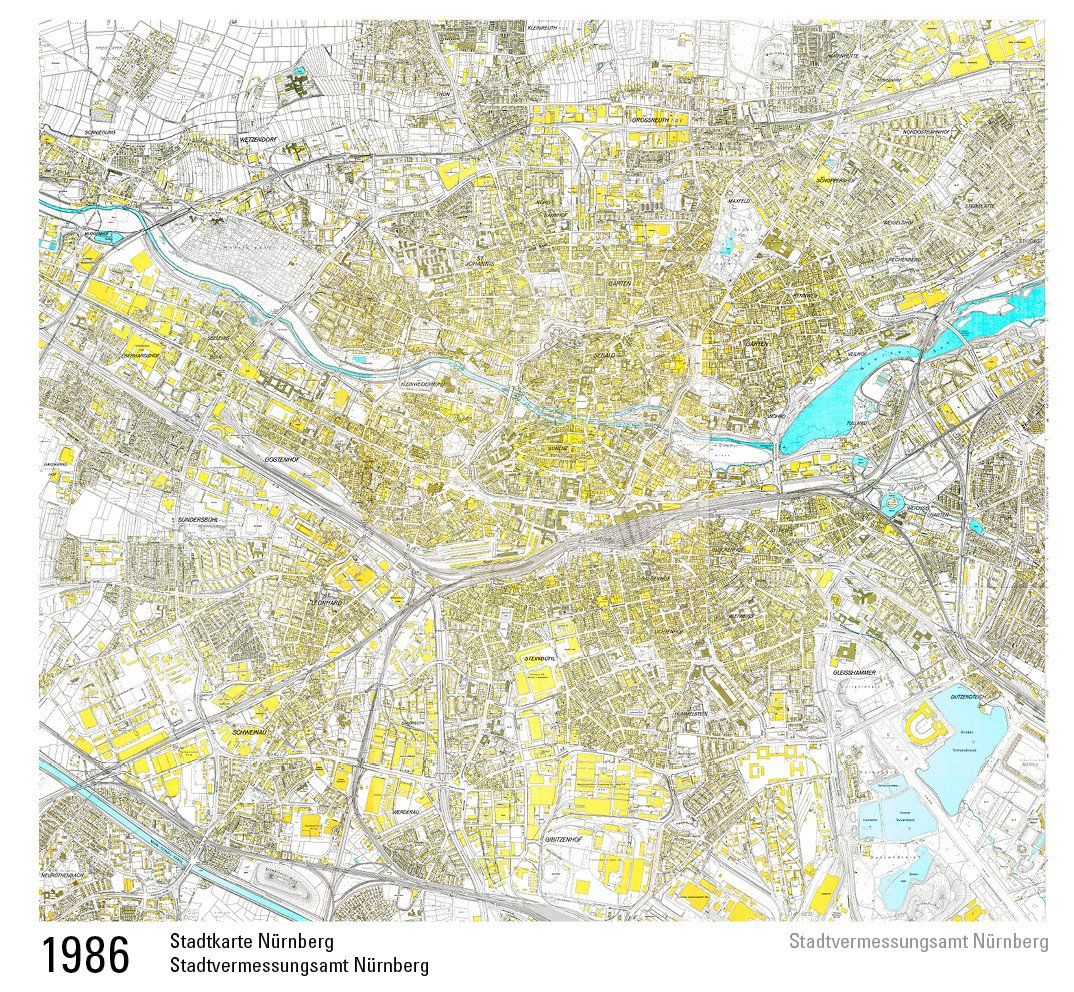 1986 Stadtkarte Nürnberg