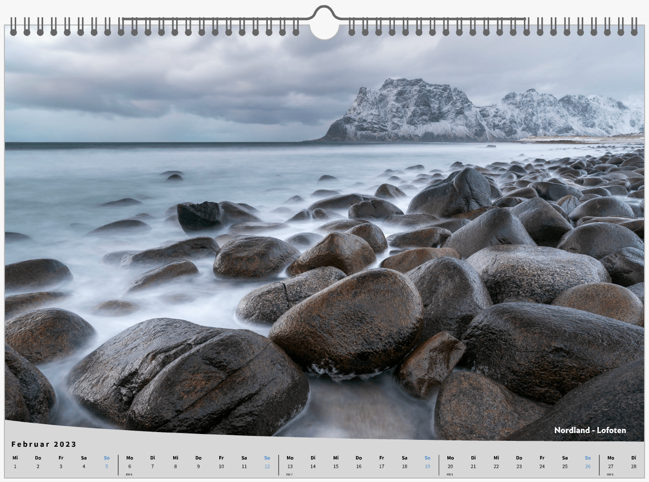 Kalender Norwegen 2023 Rauhe Küstenlandschaft im Winter ,it Bergen