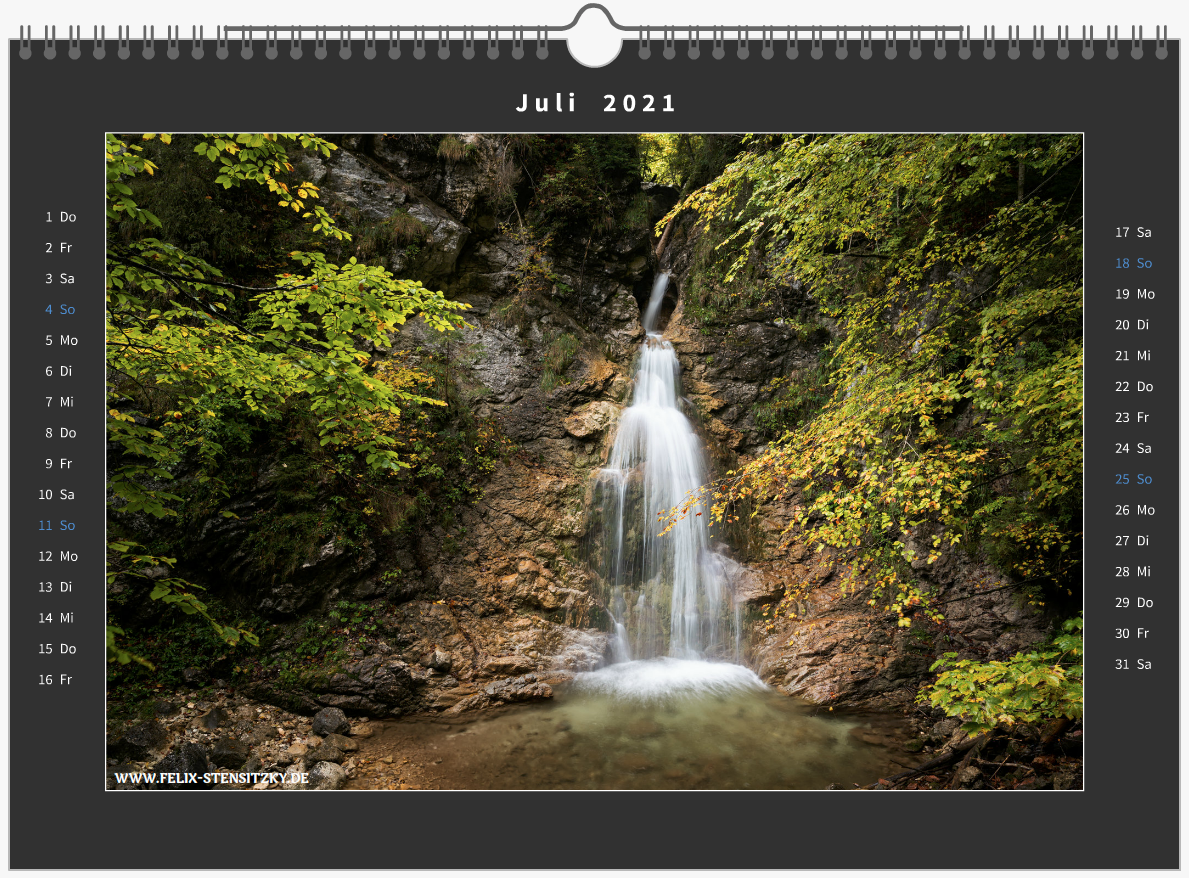 Landschaftsbild von einem Wasserfall in Bayern