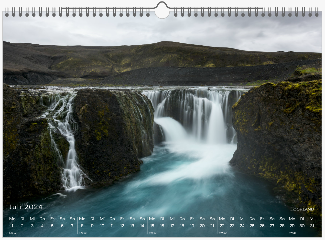 fotokalender Island Juli - Wasserfall im Hochland