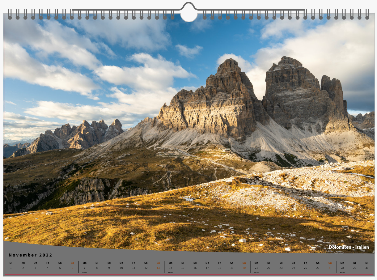 Die drei Zinnen in Italien bei goldenem Licht aufgenommen von Felix Stensitzky