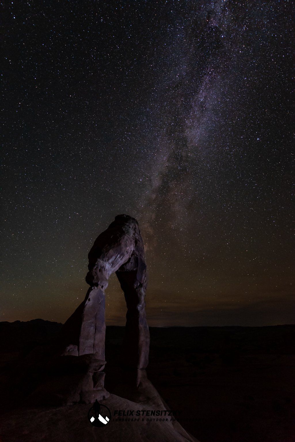 Milchstraße über dem delicate arch nahe moab utah