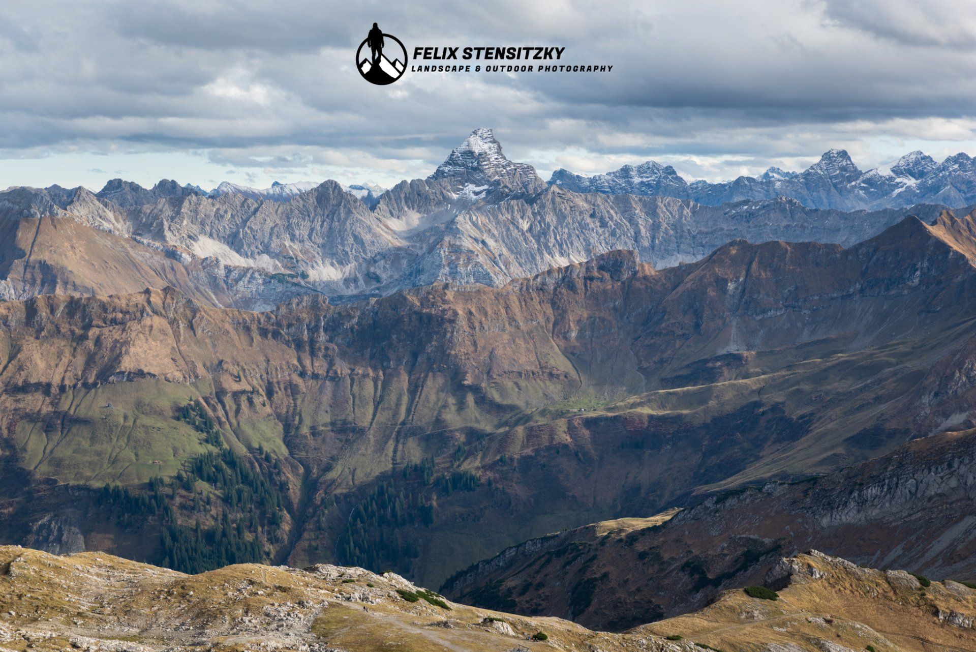 Aussicht vom Nebelhorn auf die Berge