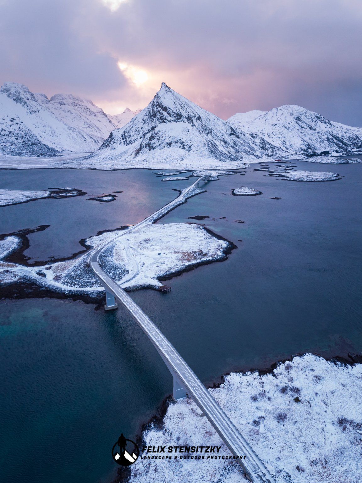 Aerial photo from lofoten in winter
