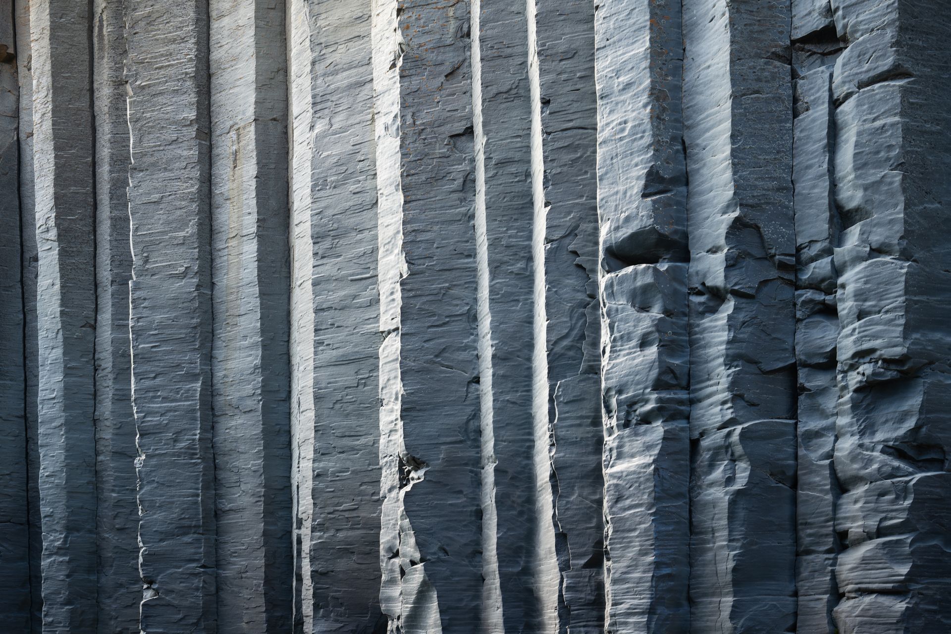 detail image of basalt rock in blue tones