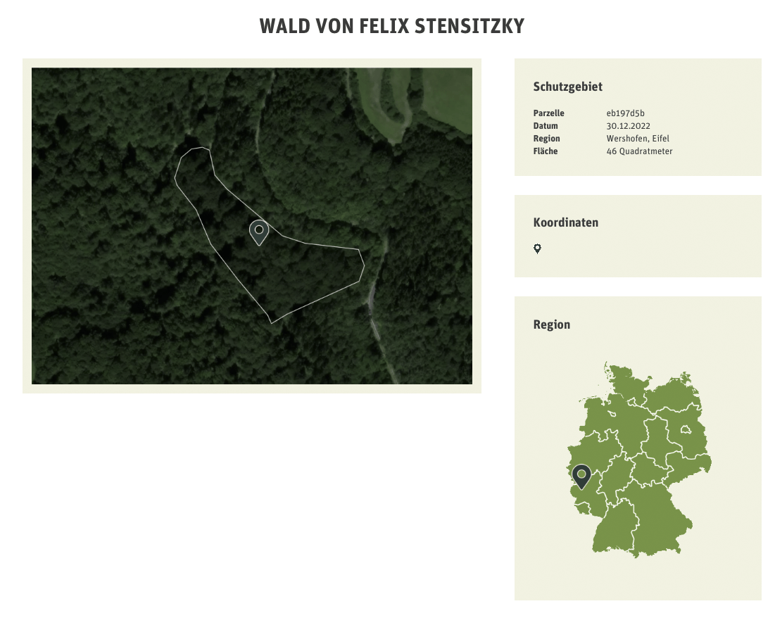 Kartenausschnitt von einem geschützten Buchenurwald in der Eifel