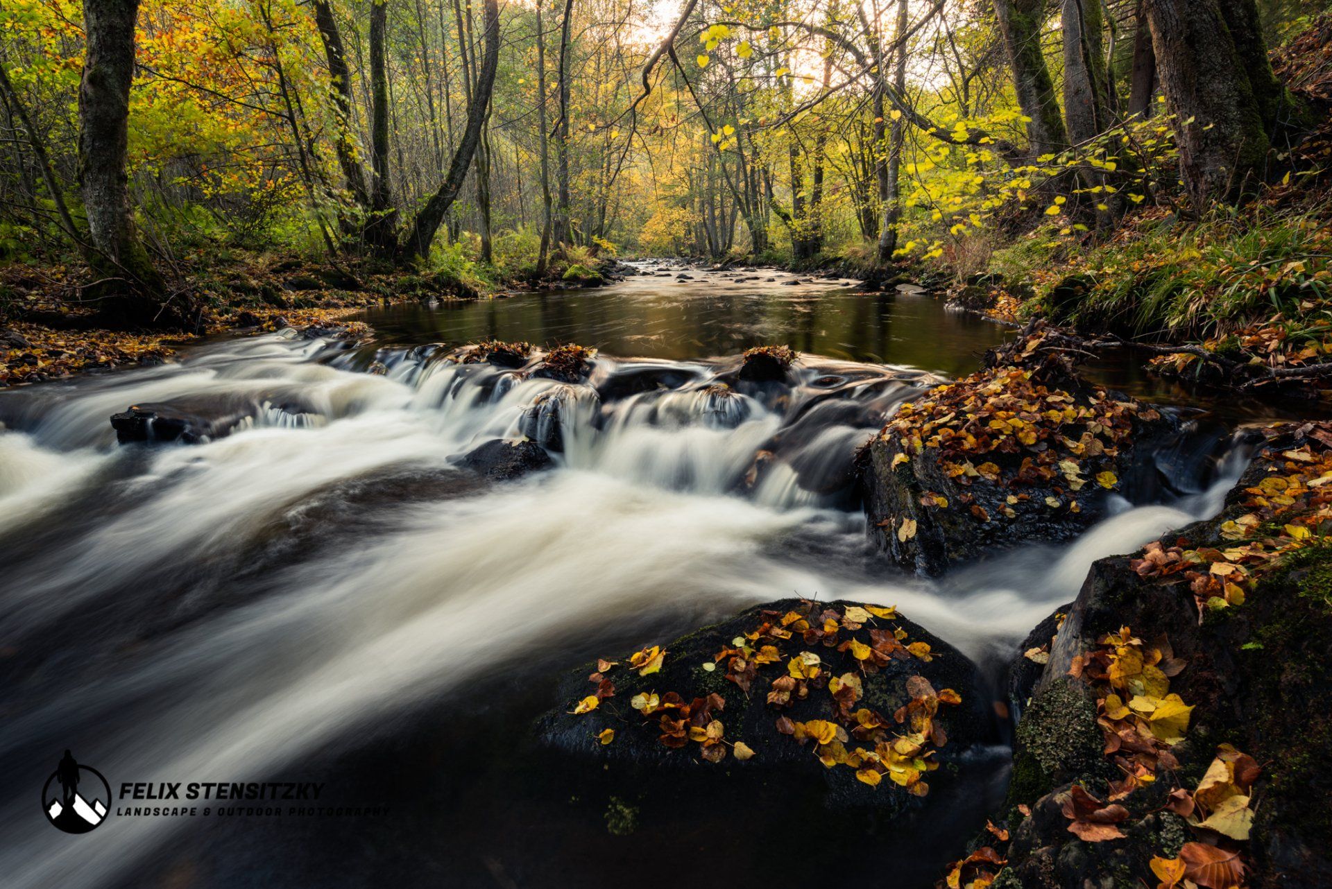 autumn river landscape eifel