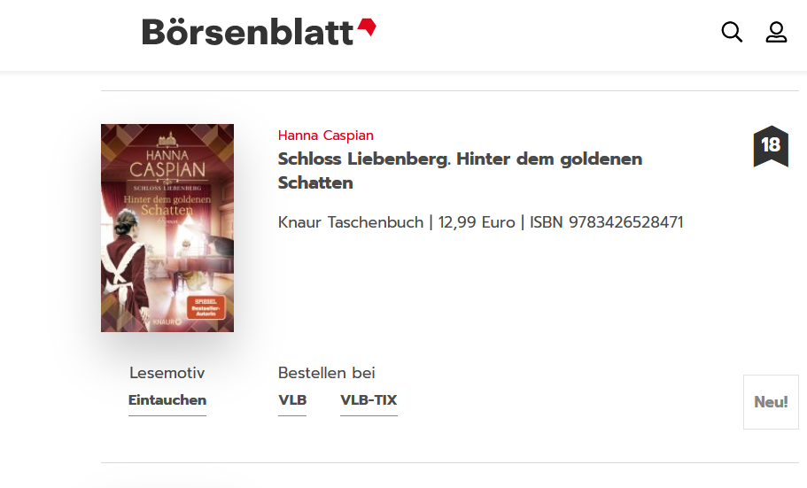 Bestsellerroman - Hinter dem goldenen Schatten