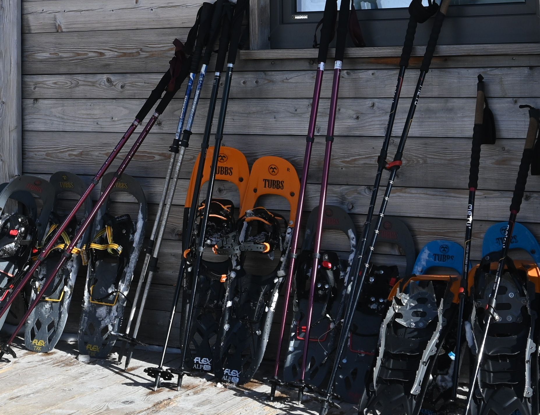 Pause mit Schneeschuhe