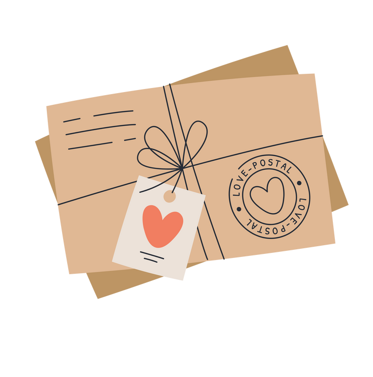 lettres d'amour entre lesbiennes Illustration d'un lot de cartes. Des coeurs sont inscrits dessus. Probablement une correspondance dans le cadre d'une romance lesbienne