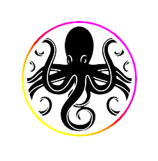 le logo de la chroniqueuse octopus livresque : un poulpe noir