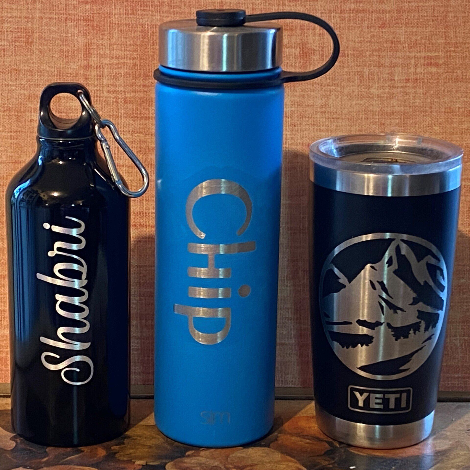 Etched Tumbler and Water Bottles
